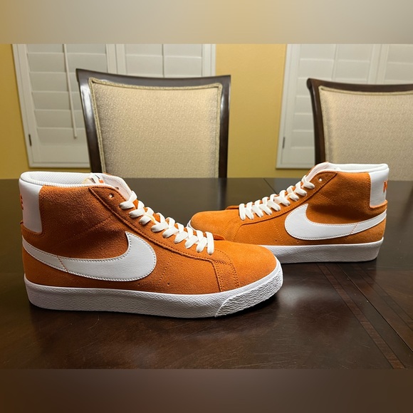 New Nike Blazer Mid SB Brick Orange White Sneaker Shoes Size US 9 - Picture 12 of 14